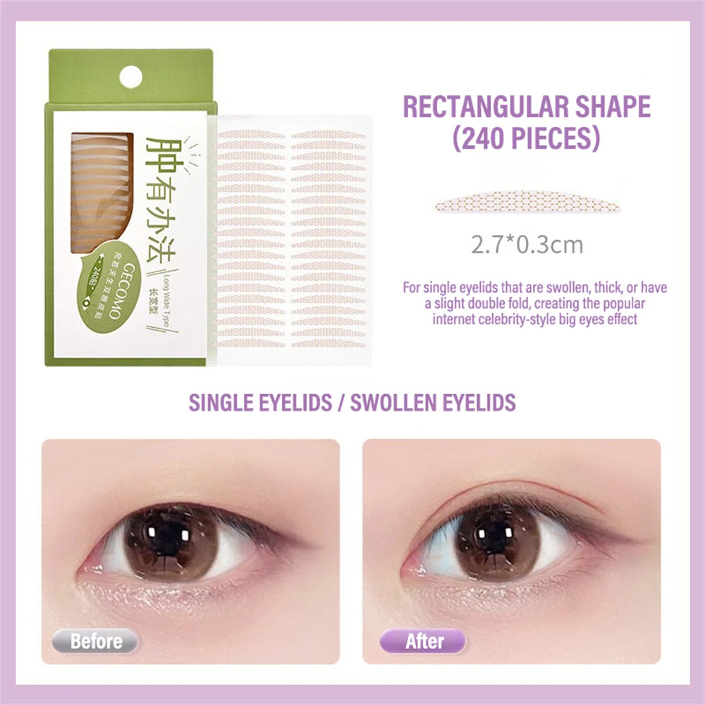 240 PCS Double Eyelid Tape Stickers – Invisible Natural Lift