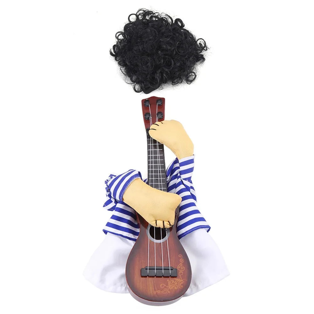 Dog Guitar Musician Costume – Funny Full Body Pet Outfit