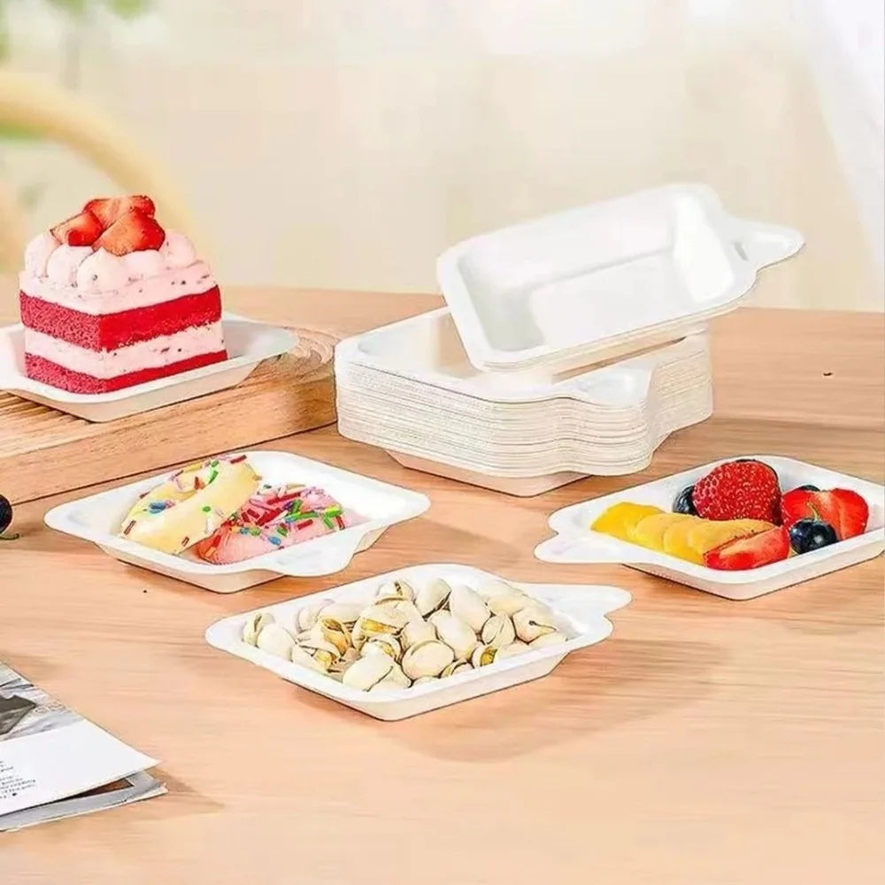 50-Pack Disposable Square Paper Plates | Eco-Friendly Party