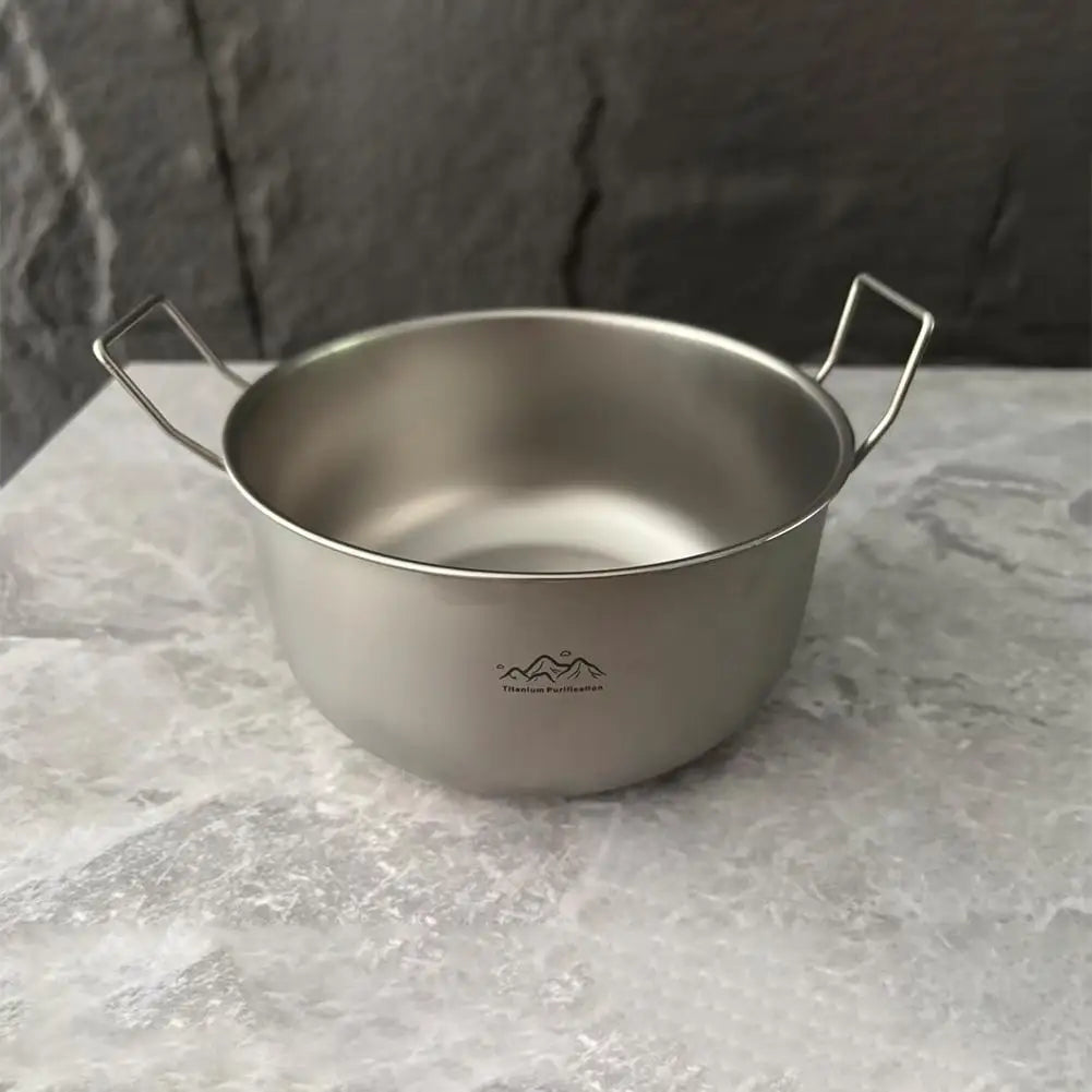 Titanium Camping Soup Pot 2-3L | Folding Handle Backpacking Cook