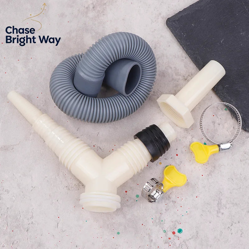 Washer Dryer Drain Tee Adapter with Extended Drain Hose