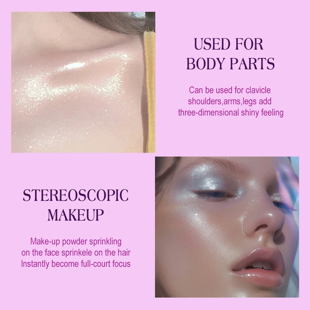 Shimmer Highlighter Loose Powder 9g with Puff Brush – All Skin