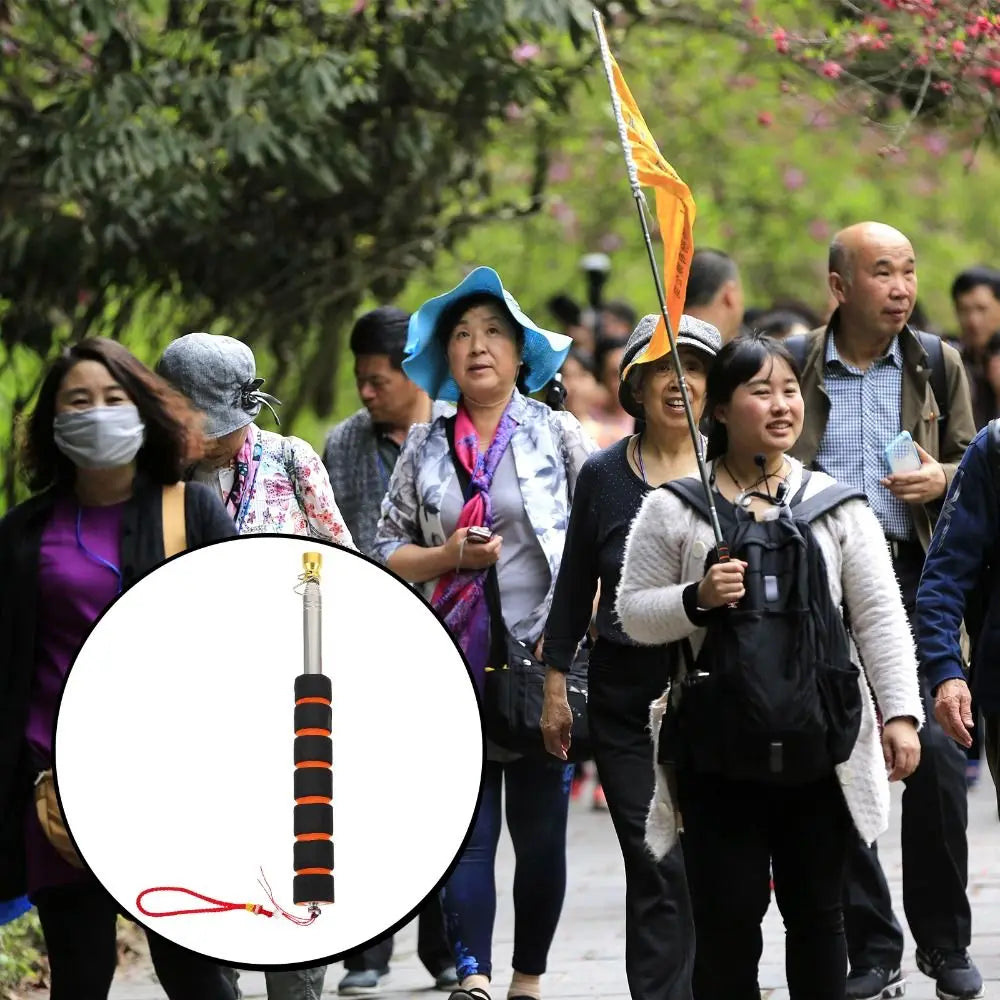 Telescopic Handheld Flag Pole 1.6–3M | Tour Guide & Teacher