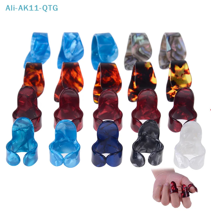 Guitar Finger & Thumb Picks – 10-Piece Celluloid Plectrum Set