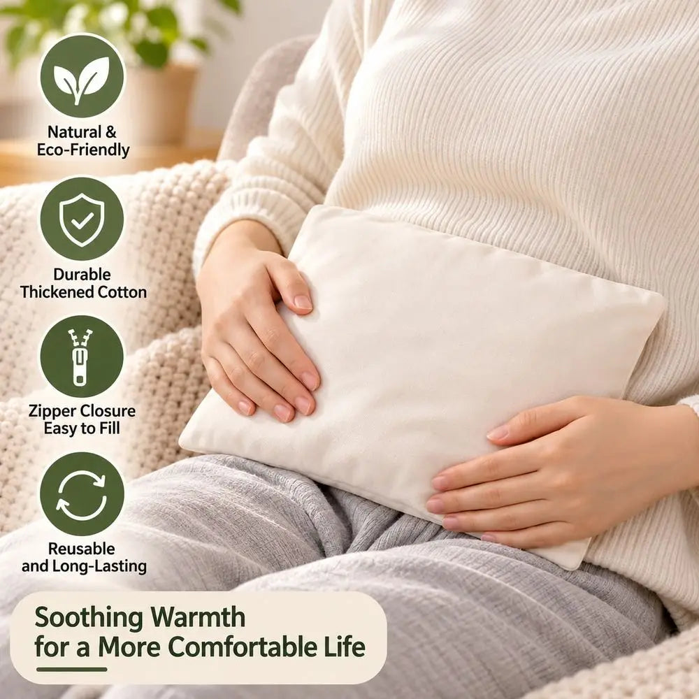 Reusable Fillable Cotton Heating Pad Bag | Zipper Warming Pouch