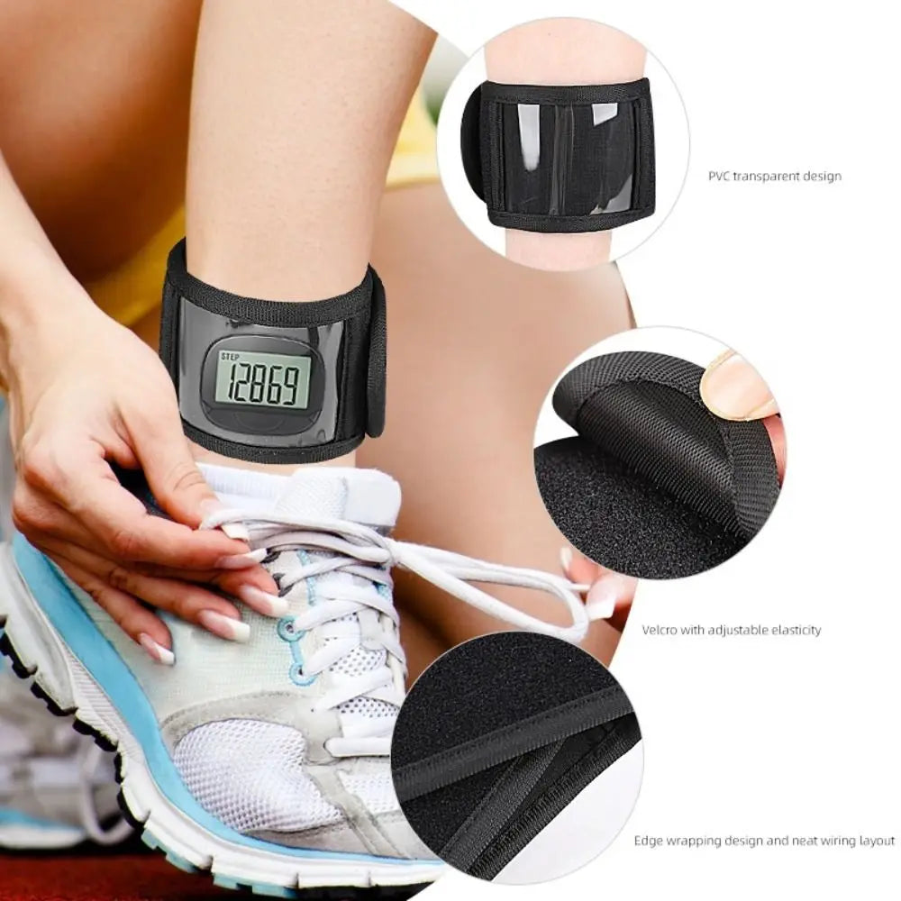 Waterproof Pedometer Ankle Strap | Adjustable Step Counter Band