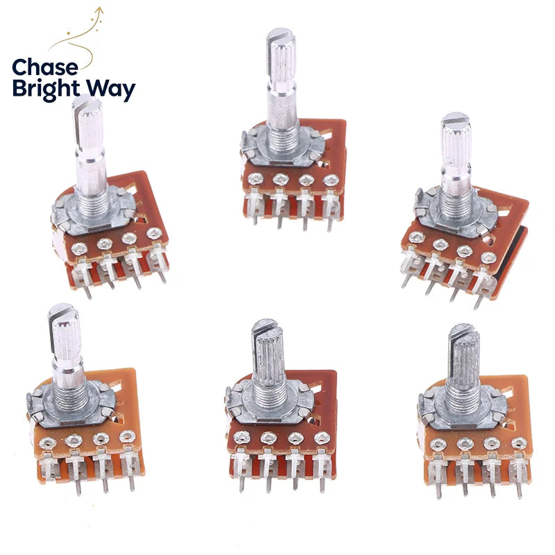 WH148 Dual Channel Potentiometer B50K B100K 8-Pin Flower Shaft