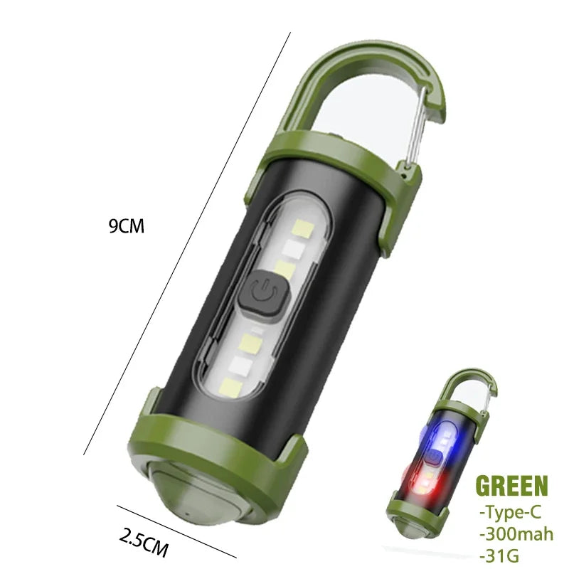 Rechargeable LED Keychain Flashlight – 7-Mode EDC Work Light