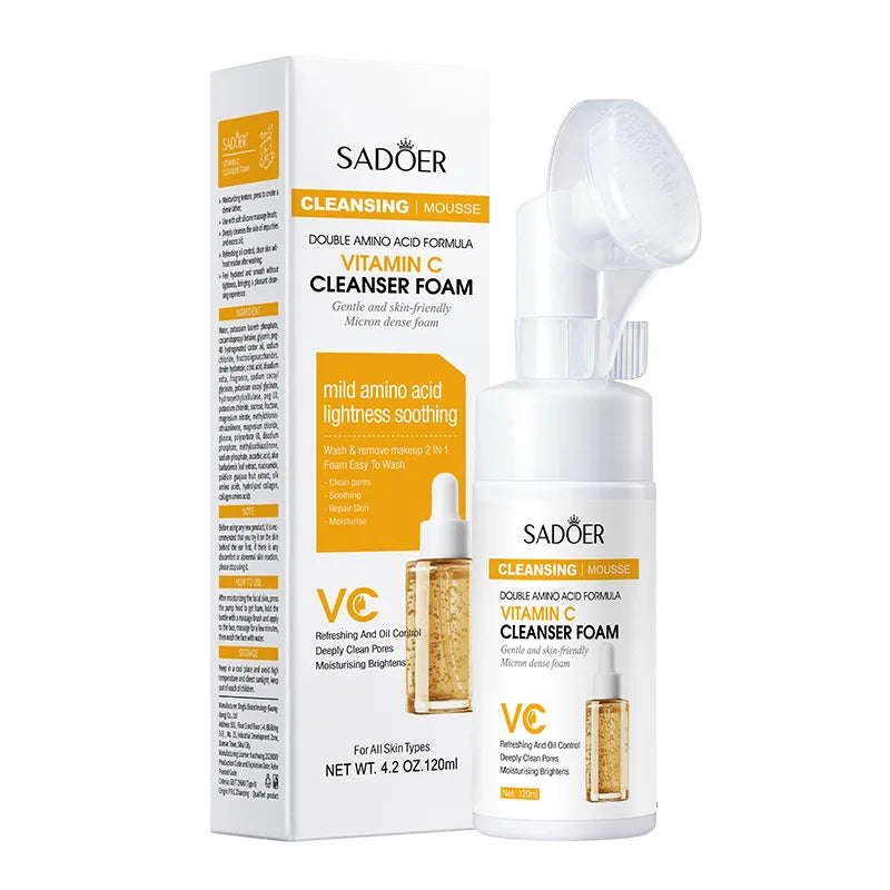 SADOER Q10 Vitamin C Facial Cleanser – Brightening Foam Wash