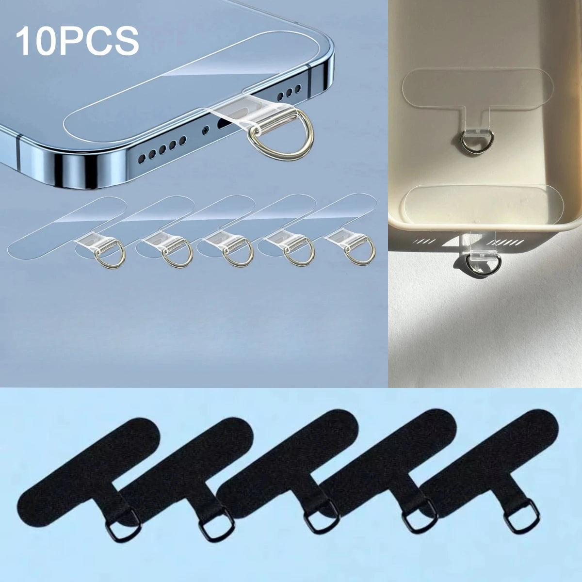 Universal TPU Phone Lanyard Tether Pad – Anti-Drop Cord Strap
