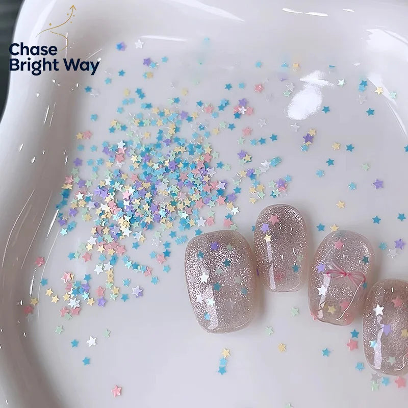 Star Shape Macaron Nail Glitter Sequins – DIY Nail Art Decor