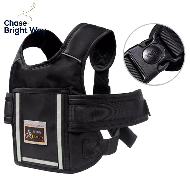 Kids Motorcycle Rear Seat Safety Harness – Adjustable & Reflective