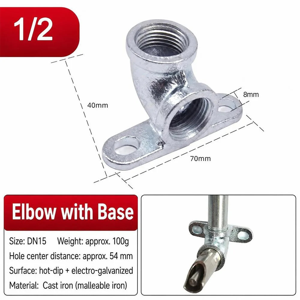 Malleable Cast Iron Wall Mount Threaded Pipe Fitting | DN15 DN20