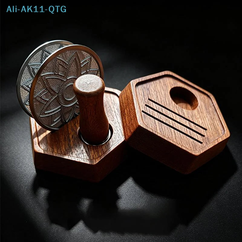 Wooden Hexagon Espresso Puck Screen Stand 51/53/58mm