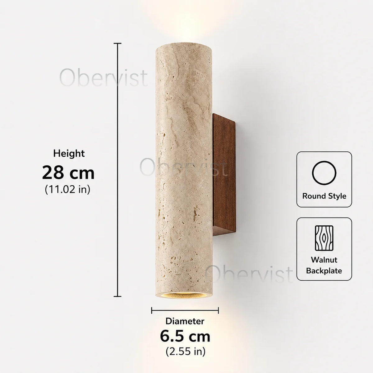 Yellow Travertine Wall Sconce – Vintage Wood Accent Bedside Lamp