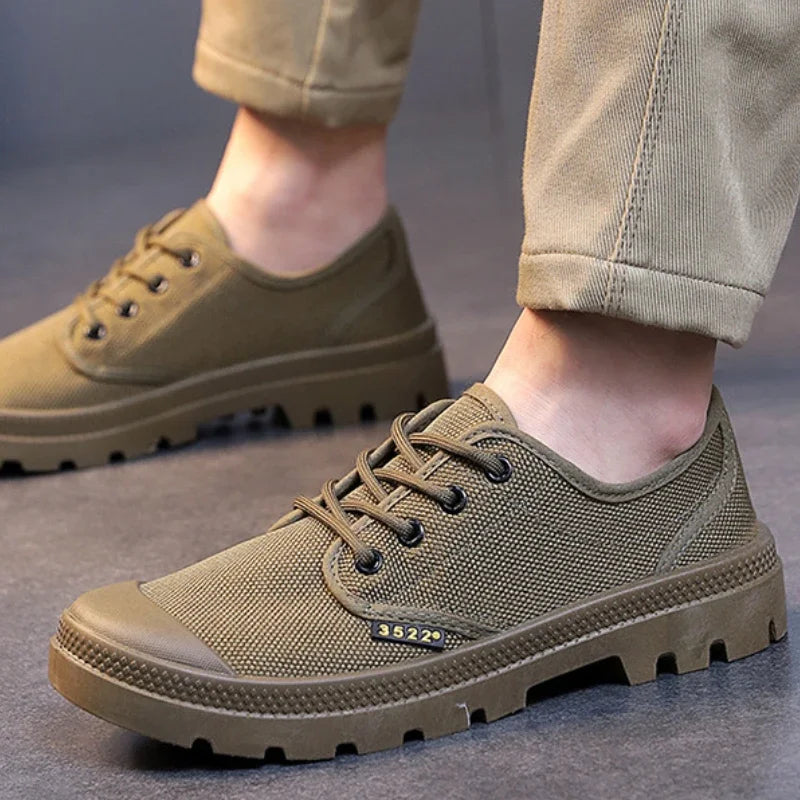 LEDP Men's Canvas Sneakers – Breathable Lace-Up Sport Shoes