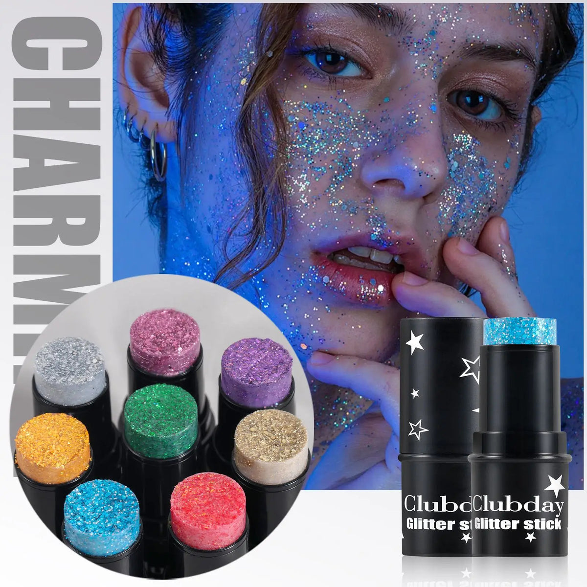 Glitter Eyeshadow Stick – Multichrome Shimmer Face & Body