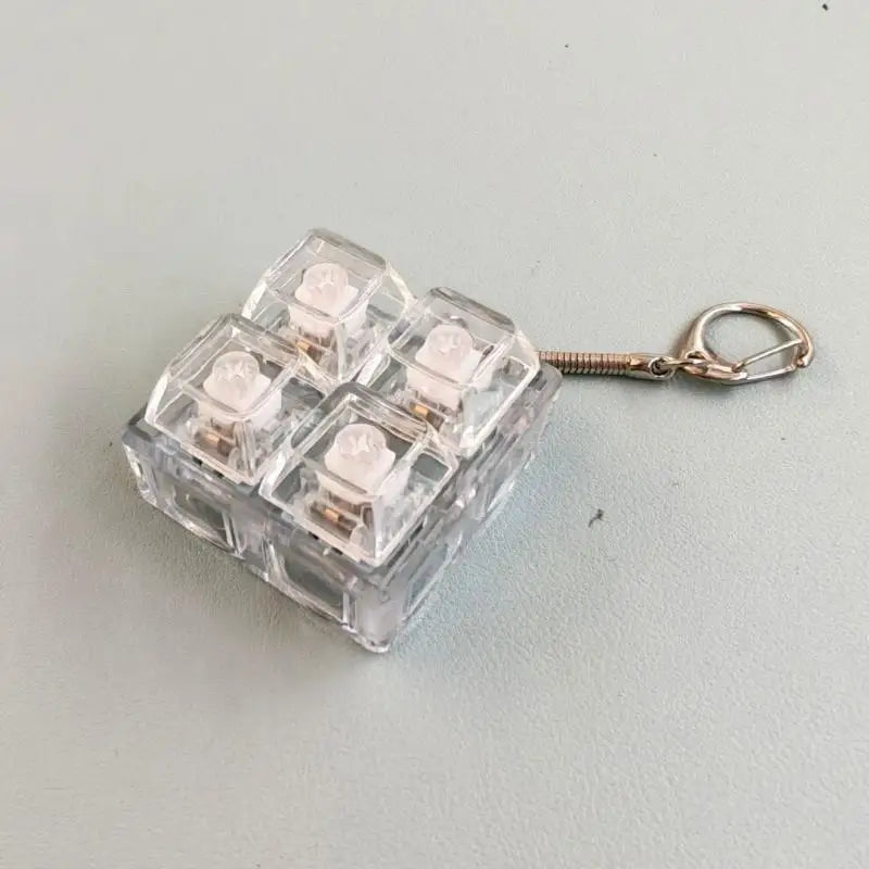Mini Keyboard Fidget Keychain – Crystal Keycap Sensory Toy