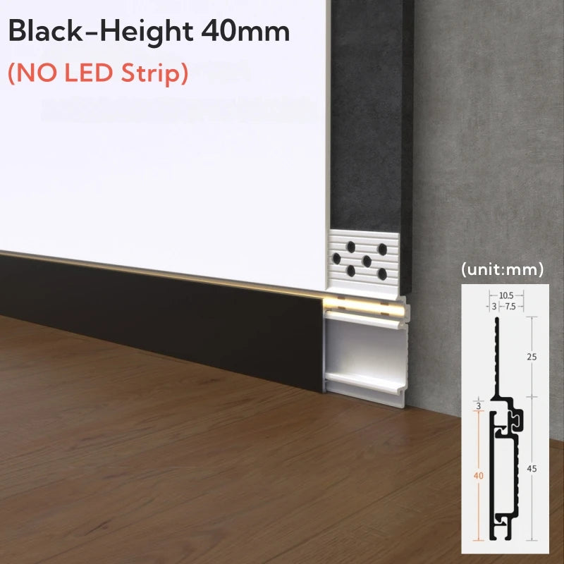 Recessed LED Skirting Line Aluminum Profile – Baseboard Bar Light