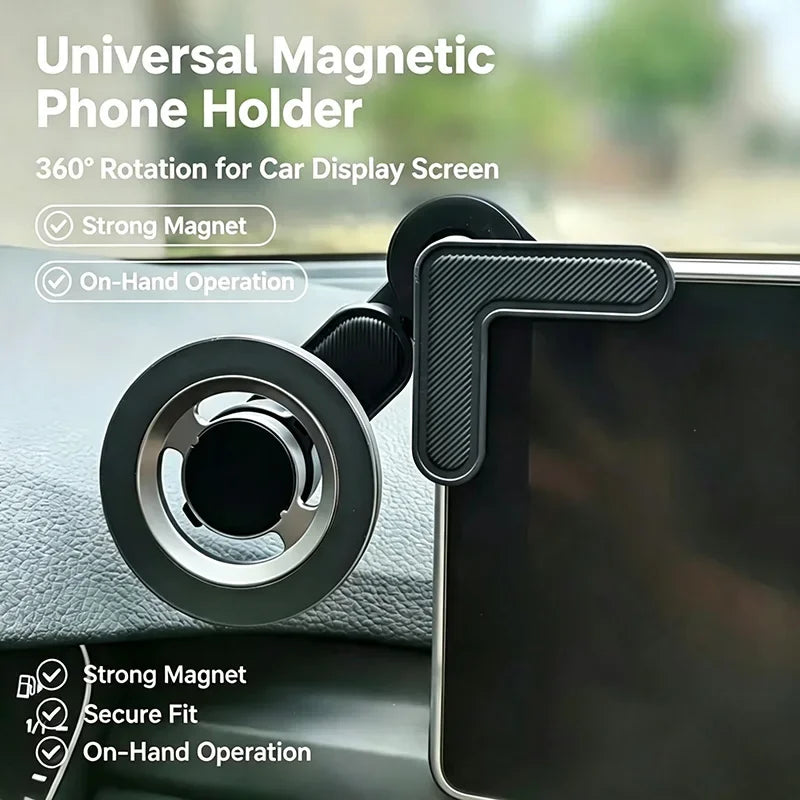 Magnetic Car Phone Mount – 360° Rotating Holder for GPS