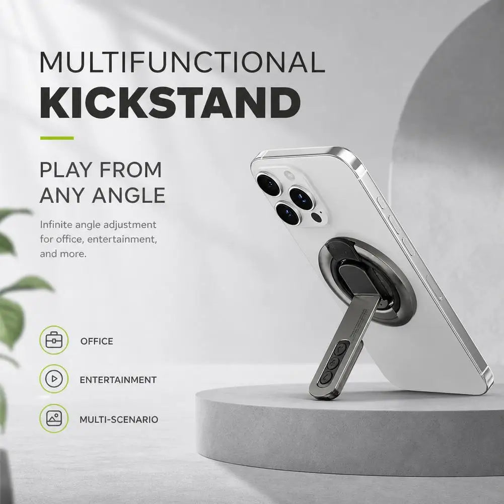 Magnetic Phone Grip Stand – 360° Rotating, Double-Sided