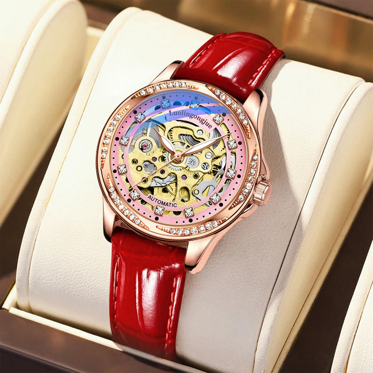 Women's Automatic Mechanical Watch – Hollow Diamond Luminous