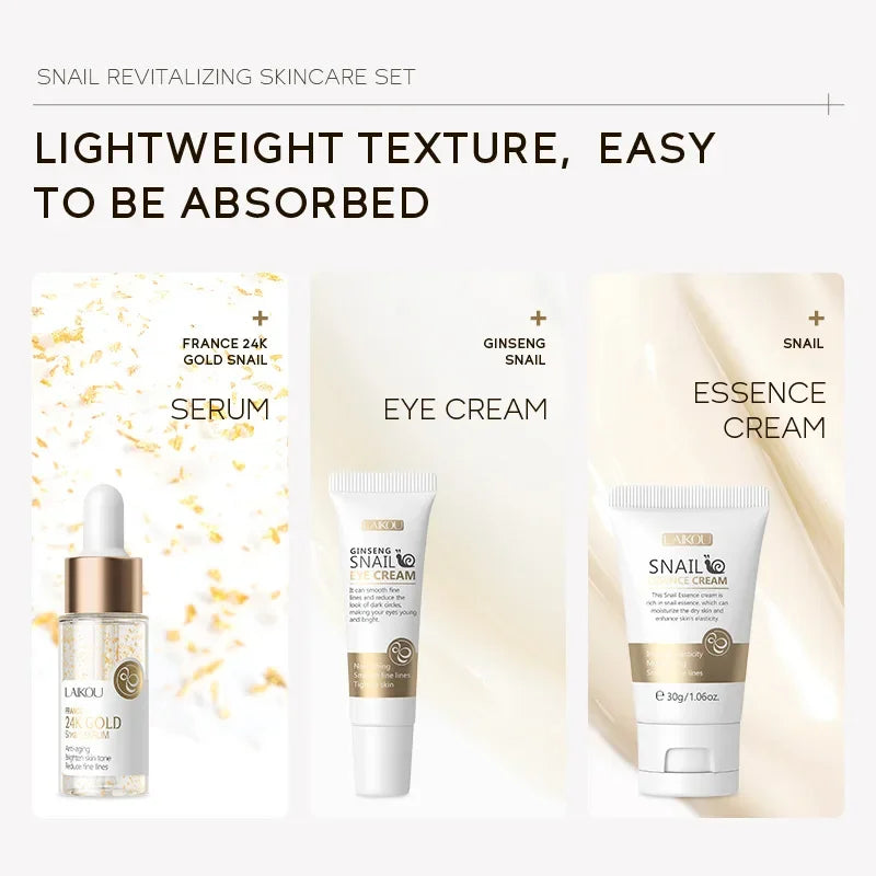 Vitamin C 24K Gold Sakura Skin Care Set – Cream, Serum & Eye Cream