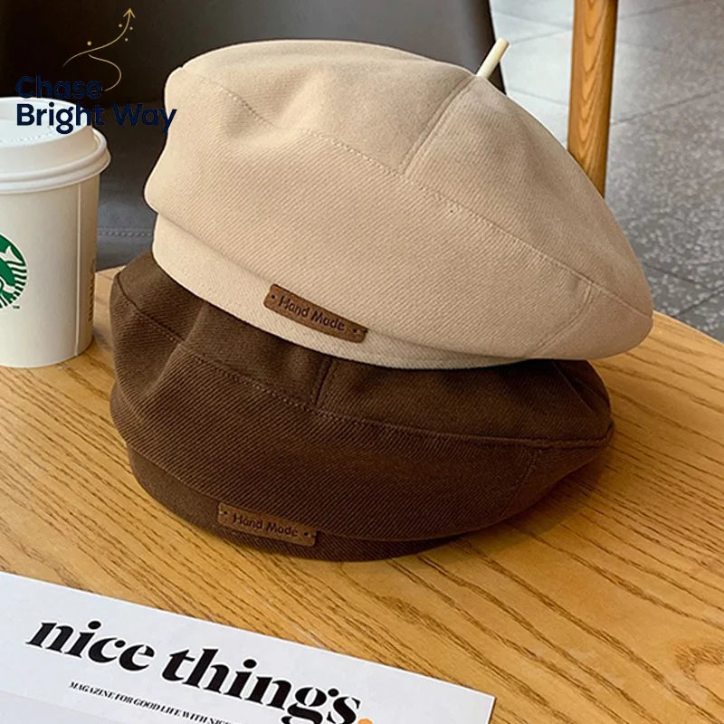 Women's Retro Woolen Beret Hat – Versatile Plush Cap