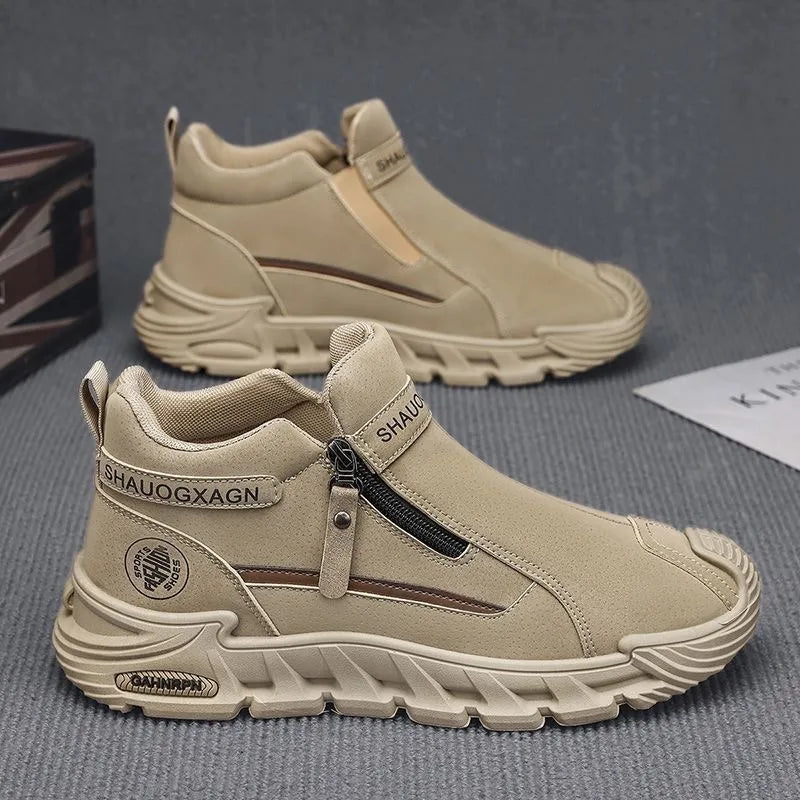 Men's Zipper Casual Sneakers – Non-Slip Outdoor Climbing Shoes