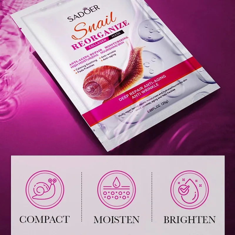 Sadoer Snail Collagen Face Mask 5-Pack – Firming & Hydrating