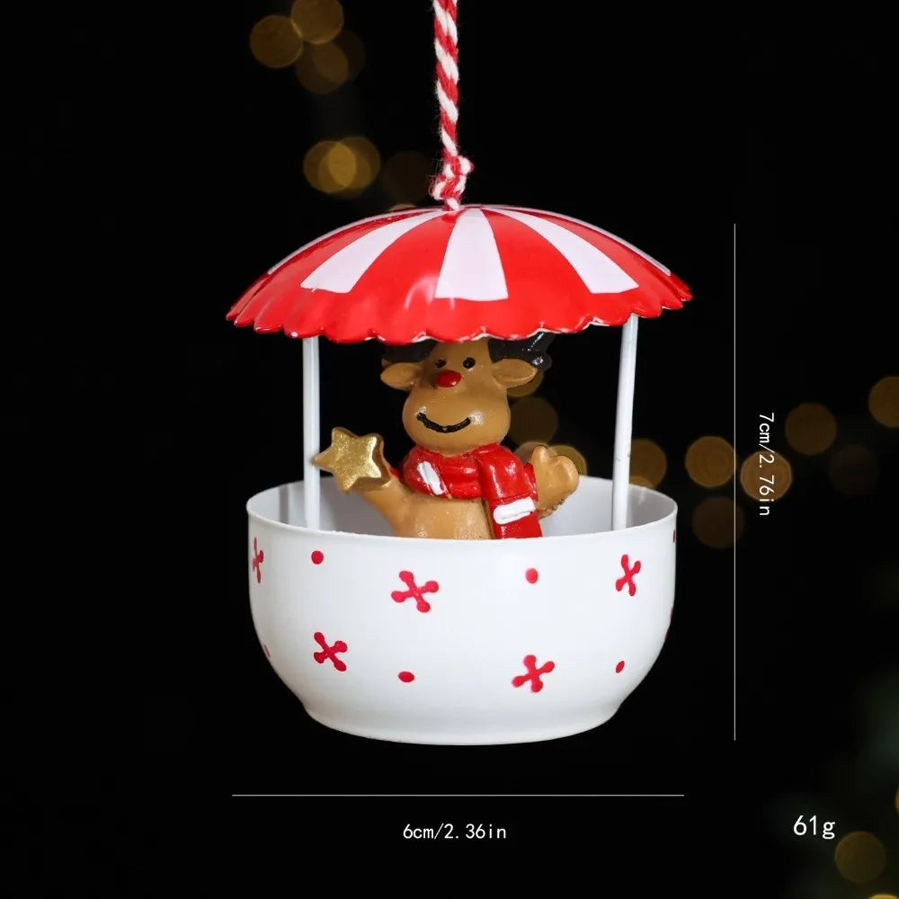 Resin & Iron Santa Claus Hanging Christmas Ornament | Tree Decor