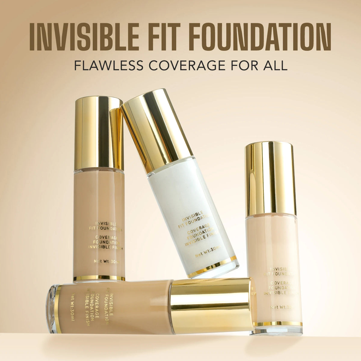 2-Pack Liquid Foundation – Full Coverage Oil Control, 3 Shades