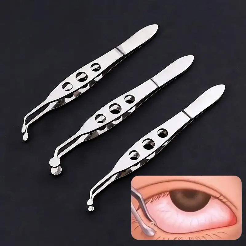 Stainless Steel Eyelid Gland Expressor Tweezers | Eye Care Tool