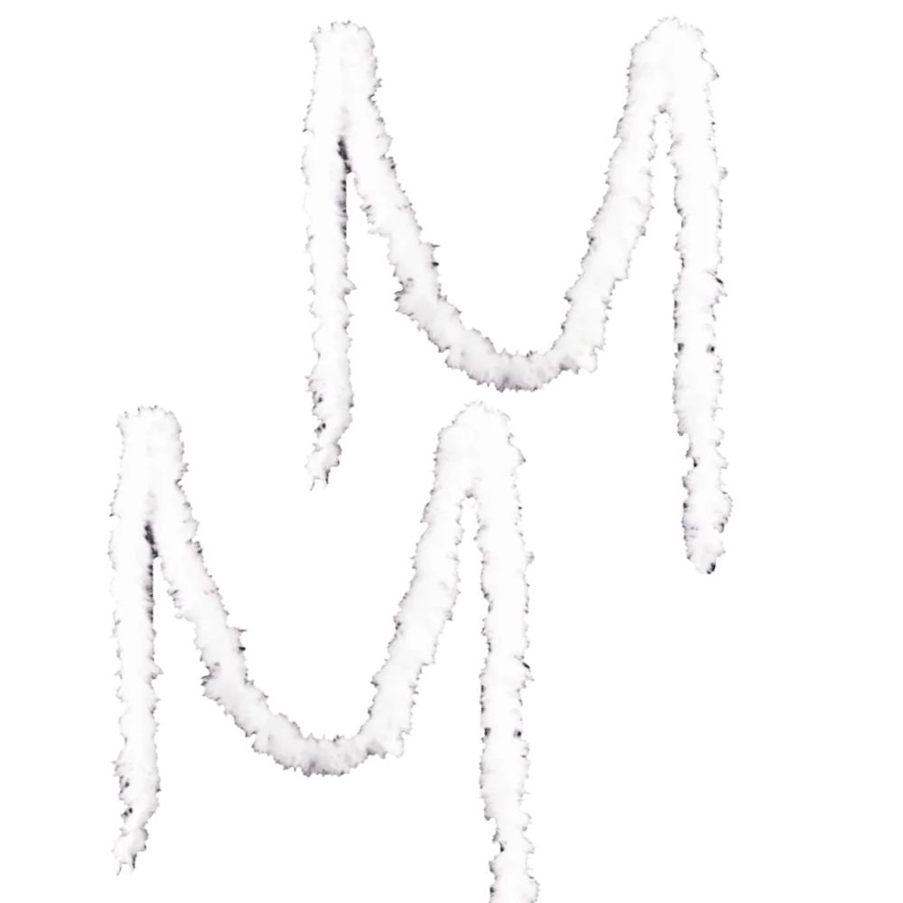 White Feather Boa Trim 2-Pack – Fluffy 2.2 Yard DIY Craft Strip