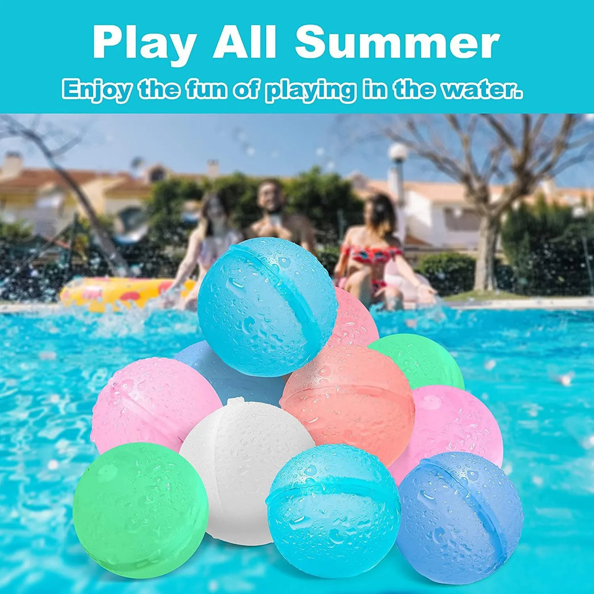 Reusable Self-Sealing Silicone Water Balls – Pool & Beach Toy
