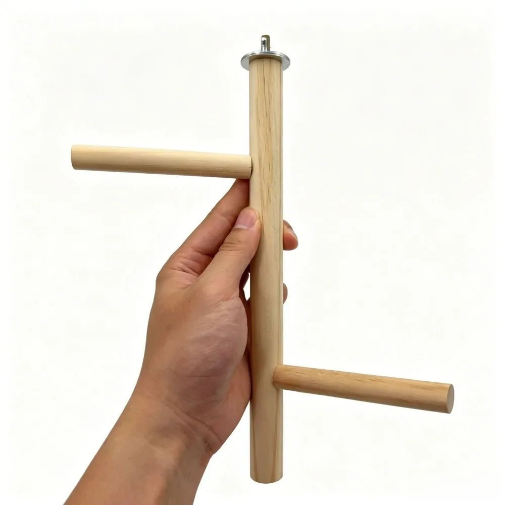 Natural Wood Rotating Ladder Parrot Swing – 3/4 Layer Cage