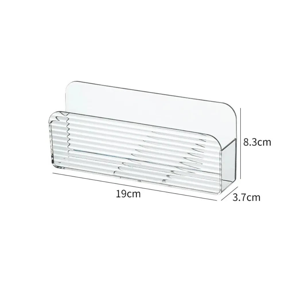 Wall-Mounted Transparent Remote Control Storage Box Organizer
