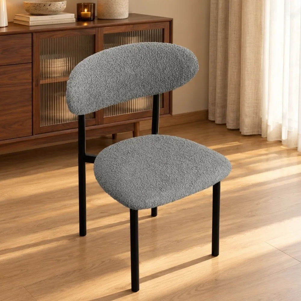 Teddy Fleece Dining Chair Cover – Stretch Anti-Scratch Slipcover