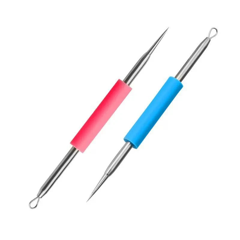 Stainless Steel Blackhead Extractor Tool with Silicone Sleeve