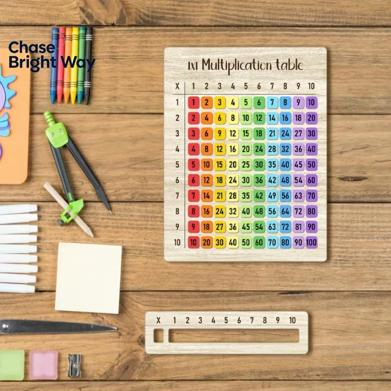 Colorful Wooden Multiplication Table Board – Math Learning Tool