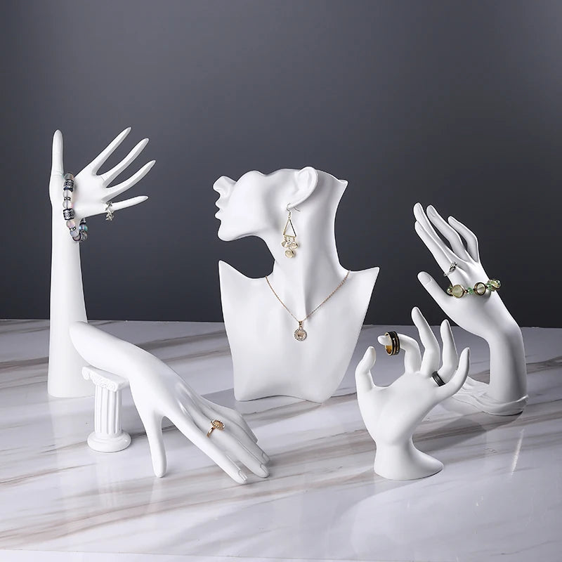 Resin Abstract Art Jewelry Display Bust & Mannequin Head Stand