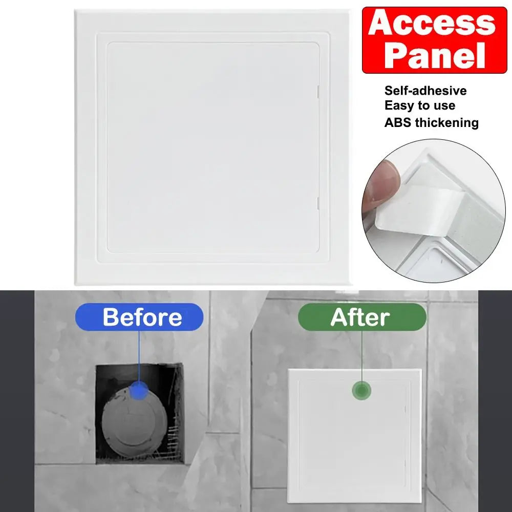 White Hinged Access Panel Hatch – Self-Adhesive ABS Plastic