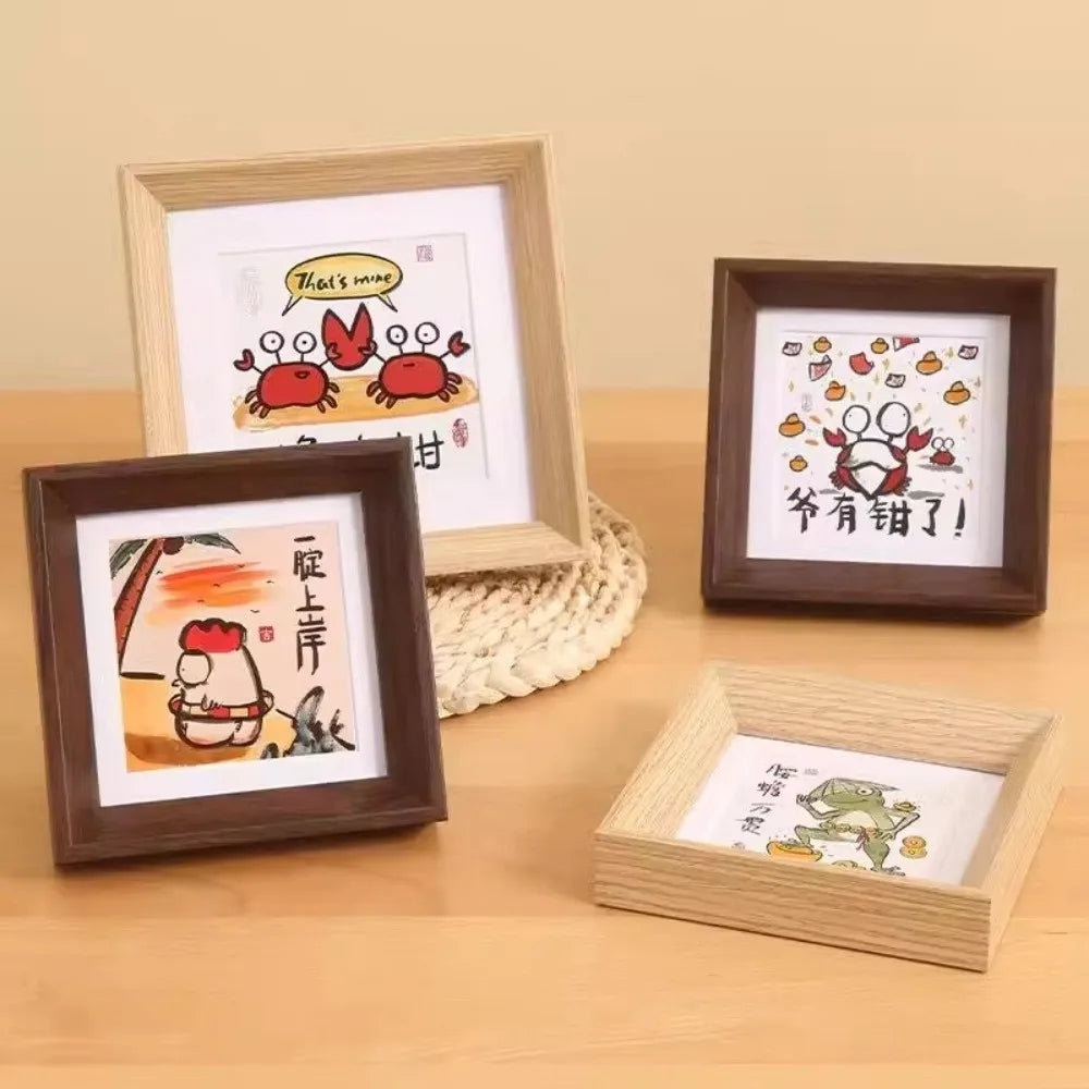 Nordic 6-Inch Square Wooden Photo Frame – Wall & Desktop