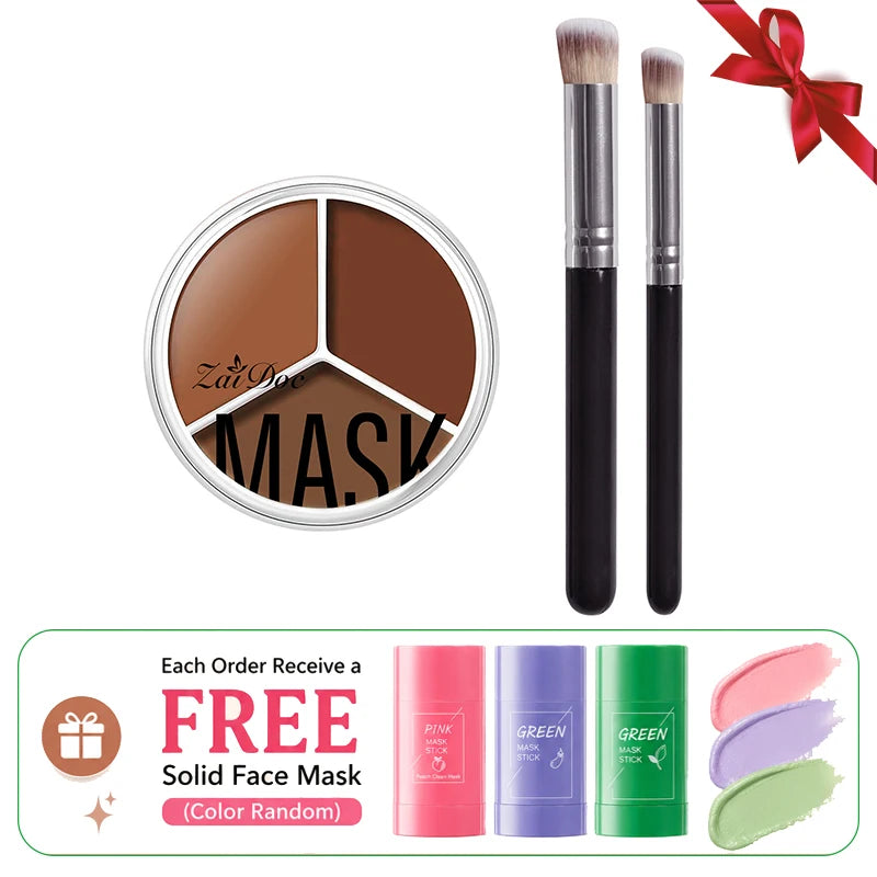 ZaiDoc 3-Color Concealer Palette – Full Coverage Cream