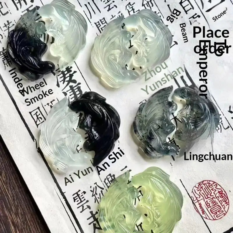 Koi Fish Couple Pendant – Synthetic Jade Yin Yang Necklace