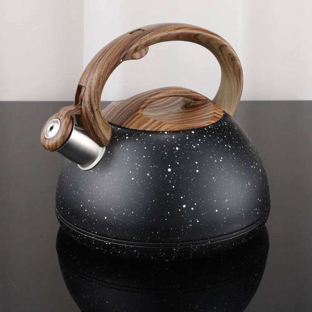 Stainless Steel Whistling Kettle 3L – Wooden Handle, Gas & Induction
