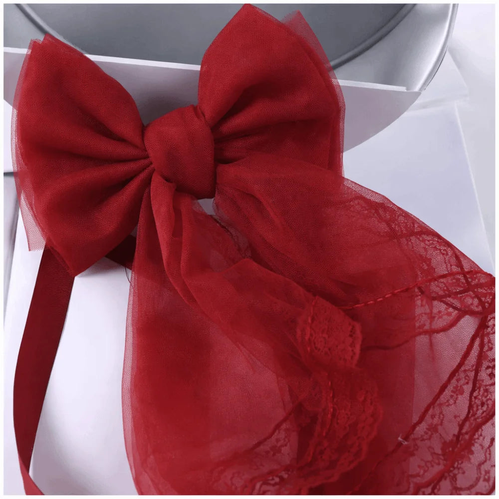 Lace Bow Curtain Tiebacks – Jacquard Holdbacks, White