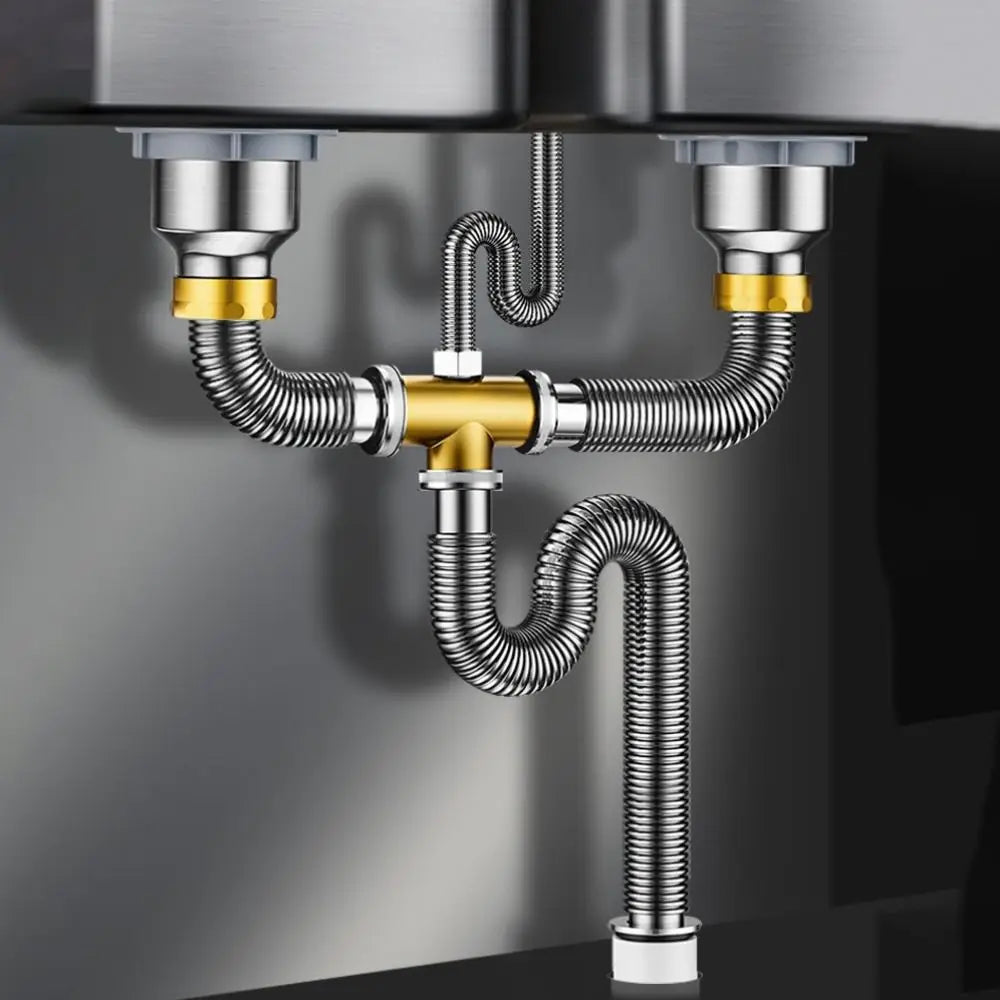 Stainless Steel Sink Drain Pipe Set | Single & Double Bowl