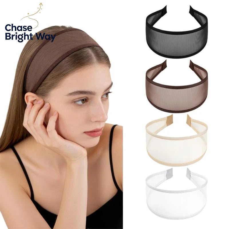 Wide Breathable Mesh Headband – Non-Slip Soft Lightweight Wrap