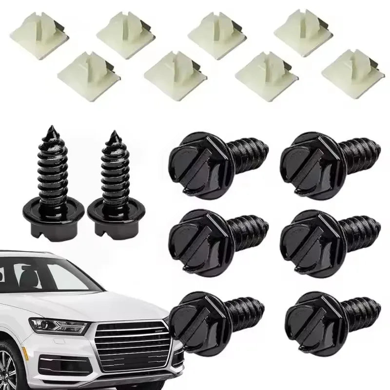 Universal License Plate Screws with Nylon Washers – 4-Pack